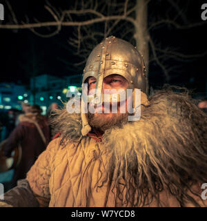 Portrait de Viking, feux d'hiver Festival, Reykjavik, Islande Banque D'Images