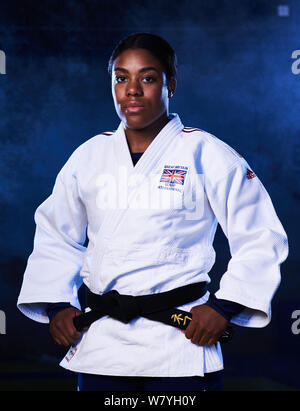 L'équipe Go Nekoda Smythe-Davis au cours de l'annonce de l'équipe des Championnats du monde de judo et médias journée au BJA Centre d'excellence, Walsall. Banque D'Images