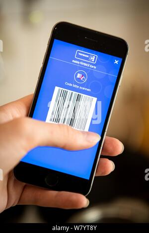 Munich, Allemagne. 07Th Aug 2019. L'app de récupération peut être vu sur un smartphone. Credit : Sina Schuldt/dpa/Alamy Live News Banque D'Images