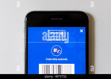 Munich, Allemagne. 07Th Aug 2019. L'app de récupération peut être vu sur un smartphone. Credit : Sina Schuldt/dpa/Alamy Live News Banque D'Images