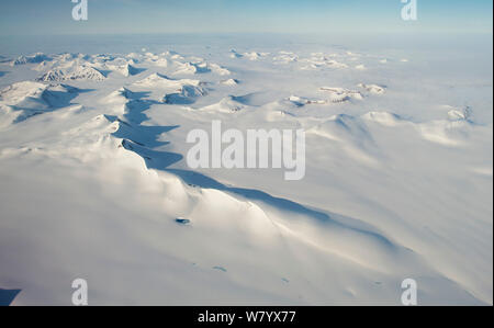 Photo aérienne du Spitzberg, Svalbard, Norvège, juillet 2012. Banque D'Images