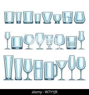 Vector set de différents verres Illustration de Vecteur