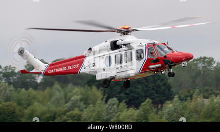 AW139 d'hélicoptères de recherche et de sauvetage de la Garde côtière HM au Royal International Air Tattoo Banque D'Images