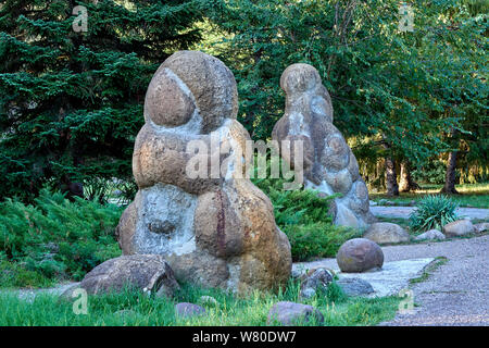 Ammonite pétrifiée, qui ressemble à un étranger résident, dans le contexte de la forêt Banque D'Images