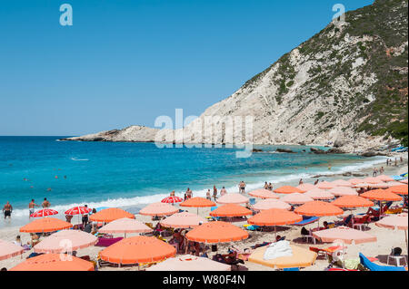 Plage de Petani, Kefalonia, îles Ioniennes, Grèce, Europe Banque D'Images