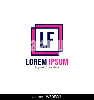 Modèle avec logo LF initiale du bâti moderne. Lettre LF minimaliste design logo vector illustration Illustration de Vecteur
