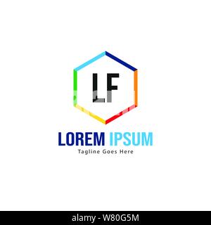 Modèle avec logo LF initiale du bâti moderne. Lettre LF minimaliste design logo vector illustration Illustration de Vecteur