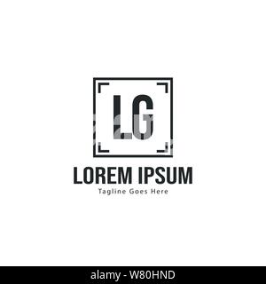 Logo LG initiale modèle avec cadre moderne. Lettre LG minimaliste design illustration vectorielle du logo Illustration de Vecteur