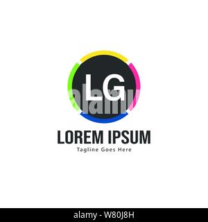 Logo LG initiale modèle avec cadre moderne. Lettre LG minimaliste design illustration vectorielle du logo Illustration de Vecteur