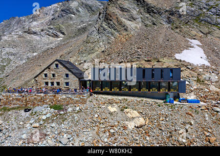 Refuge de montagne Cabane de Moiry, Grimentz, Valais, Suisse Banque D'Images