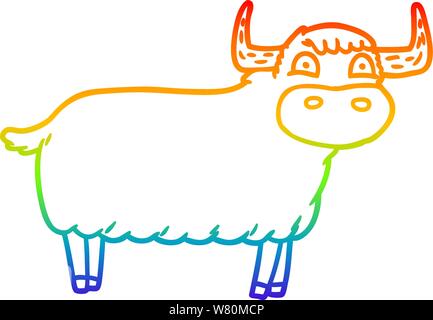 La ligne de gradient dimensions d'un dessin de vache highland Illustration de Vecteur