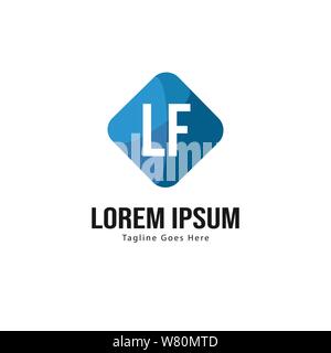 Modèle avec logo LF initiale du bâti moderne. Lettre LF minimaliste design logo vector illustration Illustration de Vecteur