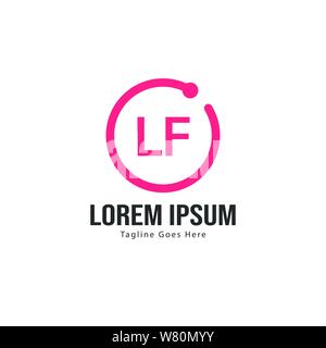Modèle avec logo LF initiale du bâti moderne. Lettre LF minimaliste design logo vector illustration Illustration de Vecteur