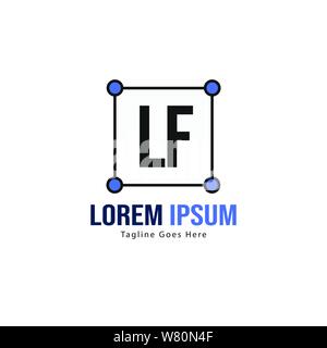 Modèle avec logo LF initiale du bâti moderne. Lettre LF minimaliste design logo vector illustration Illustration de Vecteur
