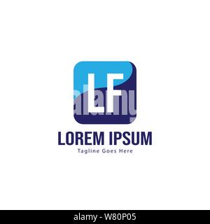 Modèle avec logo LF initiale du bâti moderne. Lettre LF minimaliste design logo vector illustration Illustration de Vecteur