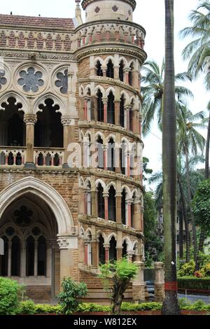 La bibliothèque de l'université de Mumbai, vieux bâtiment en colimaçon Banque D'Images