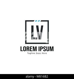 Modèle avec logo LV initiale du bâti moderne. Lettre LV minimaliste design logo vector illustration Illustration de Vecteur