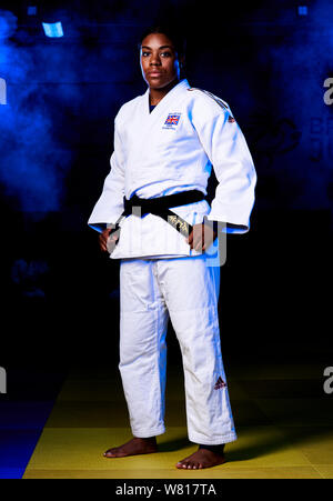 L'équipe Go Nekoda Smythe-Davis au cours de l'annonce de l'équipe des Championnats du monde de judo et médias journée au BJA Centre d'excellence, Walsall. Banque D'Images