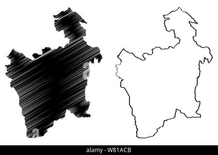 Département de Potosi (État plurinational de Bolivie, les ministères de la Bolivie) map vector illustration gribouillage, croquis Potosi site Illustration de Vecteur