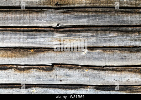 Bardage en bois, planches en bois mur Banque D'Images