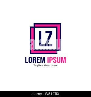 Modèle avec logo LZ initiale du bâti moderne. Lettre LZ minimaliste design logo vector illustration Illustration de Vecteur