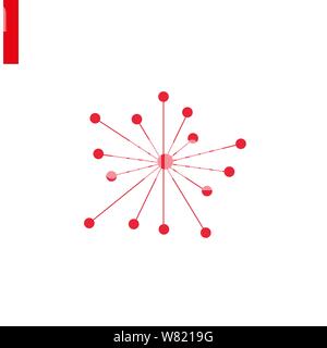 Vecteur de l'icône de connexion réseau moyeu rouge conçu pour le web et les interfaces logicielles télévision inscription logo symboles illustration isolé sur fond blanc eps. Illustration de Vecteur