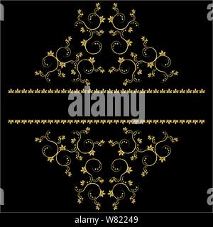 Page décoration éléments ou monogrammes. Peut être utilisé pour la conception de livres, cartes, menus, publicités, tattoo etc. Illustration de Vecteur