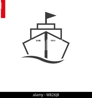 L'icône de la ligne de navire on white Illustration de Vecteur