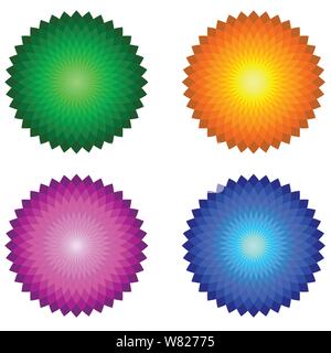 Variété de fleurs colorées dans le style plate Illustration de Vecteur