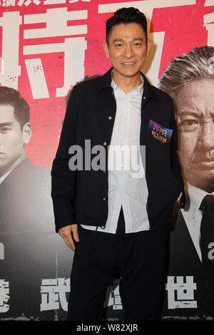 --FILE--Hong Kong, chanteur et acteur Andy Lau participe à une première pour le film "Mon cher Bodyguardl' à Hong Kong, Chine, 20 mars 2016. Andy Lau, o Banque D'Images