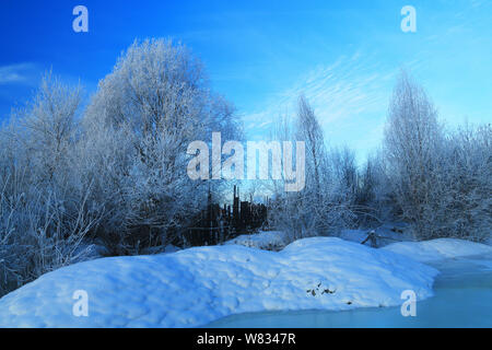 Un paysage de neige de la région pittoresque de la rivière Linbing au plus grand Khingan dans la région autonome de Mongolie intérieure (Chine), 17 janvier 2017. Banque D'Images