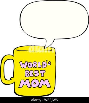 Meilleur des mondes maman mug avec bulle Illustration de Vecteur