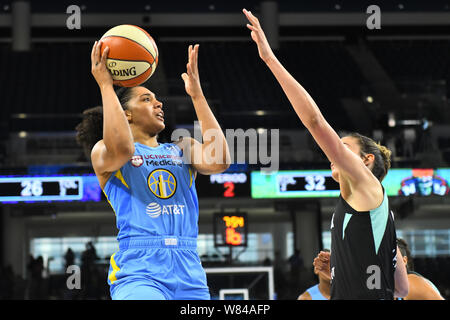 Chicago, Illinois, USA. 07 août 2019 : Gabby Williams (15) de la Chicago Sky en action au cours de la WNBA match entre la liberté de New York contre les Chicago Sky à Wintrust Arena de Chicago, Illinois. Dean Reid/CSM. Credit : Cal Sport Media/Alamy Live News Banque D'Images