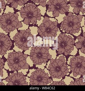 Moody de motifs vectoriels transparente avec fleurs rose Illustration de Vecteur