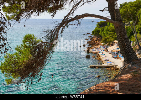 Sanary-sur-Mer (sud-est de la France) : La plage de Portissol Banque D'Images