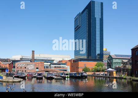 Hyatt Regency Hôtel par le Canal de Birmingham, Worcester et bassin Gas Street, Birmingham, West Midlands, England, United Kingdom Banque D'Images