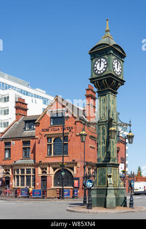 Chamberlain et horloge Rose Villa Tavern, progressif Warstone Lane, Quartier des bijoutiers, Birmingham, West Midlands, England, United Kingdom Banque D'Images