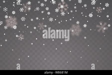 La neige de Noël. La chute des flocons de neige sur fond sombre. Chutes de neige. Vector illustration. Illustration de Vecteur