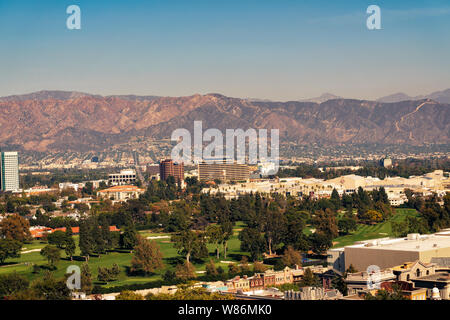 San Fernando Valley et Verdugo Mountains à Los Angeles Banque D'Images