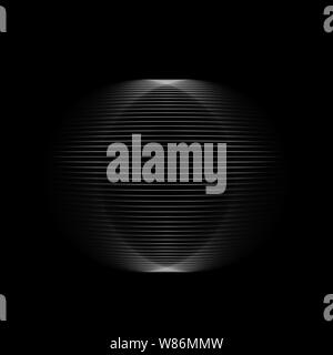 Résumé de l'objet flou rond isolé sur fond noir, carré, illustration numérique 3D Rendering Banque D'Images