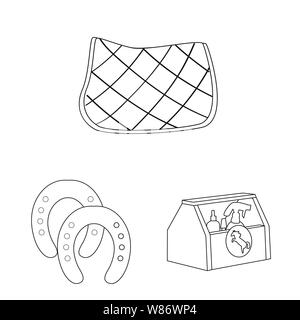 D'vecteur conception logo et équestres. Jeu de cheval et l'illustration vectorielle stock. Illustration de Vecteur