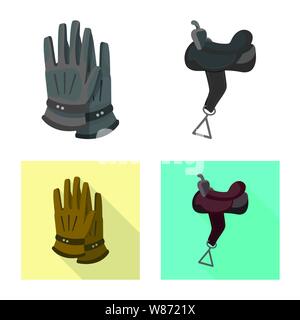 Objet isolé de matériel équitation signe. Ensemble d'équipements et de concurrence pour l'icône vecteur stock. Illustration de Vecteur