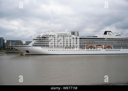 Sun viking bateau de croisière amarré sur la Tamise à Londres, à Greenwich. Banque D'Images