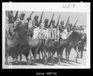 'Couronnement' du Roi Abdullah à Amman. Cavalerie de la Légion arabe en mars passé parade Banque D'Images
