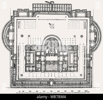 Plan des thermes de Caracalla à Rome, Italie, la reconstruction Banque D'Images