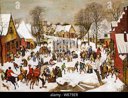 Pieter Brueghel le Jeune, Un paysage hivernal avec le massacre des innocents, peinture, 1564-1638 Banque D'Images