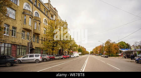 Vyborg, Russie - 6 Oct, 2016. Rue de Vyborg, Russie. Vyborg est à la tête de la baie de Vyborg du golfe de Finlande, à 113 km au nord-ouest de Saint Peters Banque D'Images