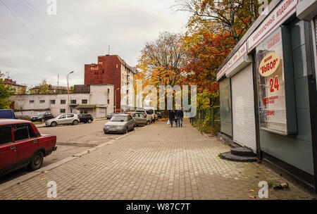 Vyborg, Russie - 6 Oct, 2016. Rue de Vyborg, Russie. Vyborg est à la tête de la baie de Vyborg du golfe de Finlande, à 113 km au nord-ouest de Saint Peters Banque D'Images