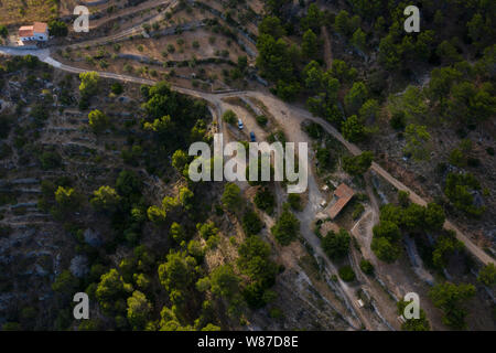 Maisons dans une région éloignée sur une montagne près de Altea, Espagne Banque D'Images