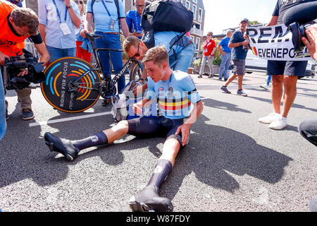 Alkmaar, Pays-Bas. Le 08 août, 2019. ALKMAAR, 08-08-2019, le centre-ville d'Alkmaar, championnat d'Europe à vélo, cycliste Evenepoel Remco pendant le jeu UFC vélo championnats européens. Credit : Pro Shots/Alamy Live News Banque D'Images